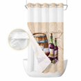 thumbnail image 2 of Vintage Watercolor Wine No Hook Shower Curtain Waterproof,Bathroom Curtains with Snap in Liners and See Through Top Window,Farmhouse Cask Grapes Country Hotel Style Bathtub Curtains Shower 36"Wx72"L, 2 of 8