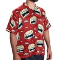 thumbnail image 2 of Tiny teeth Men's Casual Printed Poplin Short Sleeve Button Down Beach Shirt with Spread Collar Top, 2 of 6