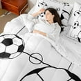 thumbnail image 4 of Manfei Soccer Ball Game 7-Piece Bedding Comforter Set for Children Teens Boys,Sport Theme King Bedding Sets,Black White Ultra Soft Bed Sheets,Ultra Soft Home Decor,Reversible, 4 of 8