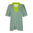 thumbnail image 5 of YHAJDS Polo Shirts for Women Short Sleeve Collared Striped Print Casual Fashion Top Blouse, 5 of 5