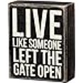 thumbnail image 3 of Primitives by Kathy Classic Box Sign, 5 x 4-Inches, Gate Open, 3 of 3