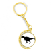 thumbnail image 1 of Fósiles de dinosaurio Curly silueta Anillo de oro de metal llavero llavero, 1 of 3