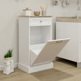 thumbnail image 3 of CoSoTower One Drawers and One-Compartment Tilt-Out Trash Cabinet Kitchen Trash Cabinet-White, 3 of 9