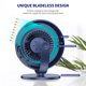 thumbnail image 2 of Ventilador USB, ventilador sin hojas, ventilador silencioso, ventilador USB silencioso portátil 3 velocidades USB ajustable de 120 °, ventilador USB para acampar, oficina, viajes (azul) JFHHH pequeña, 2 of 5