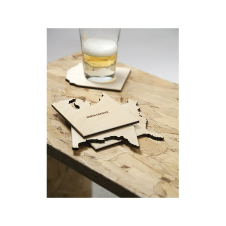 Reed Wilson Design Coast To Coast 5 Piece Coaster Set - East West North & Gulf Coasts in Laser Cut (Best Roller Coasters On The East Coast)