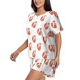 thumbnail image 2 of Lsque Orange Fox Women's Short-Sleeved Pajama Set - 2 Piece Soft and Lightweight Sleepwear Set-X-Large, 2 of 9