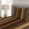 thumbnail image 2 of Ambesonne Retro Quilted Coverlet 3 Pcs, Shades of Earthen Tones, Queen Size, Tan and Brown, 2 of 4