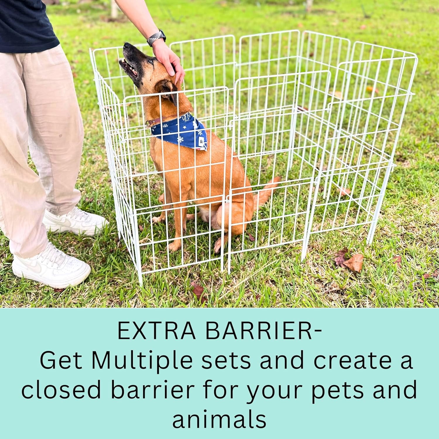 Decorative Garden Fence 10 Panels 12.5in x 31in White Metal Animal Barrier for Backyard, No  Pet Fence