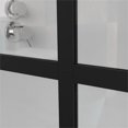 thumbnail image 5 of Demi Bonn 34" x 72" Shower Screen Door, Stylish 4-Panel Walk-In Wet Room Divider, Frost Tempered Glass Shower Door, Black, 5 of 7