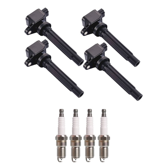 Set of 4 ISA Ignition Coils and 4 Spark Plugs Compatible with Suzuki Grand Vitara 2006-2008 2.7L V6 2736cc 167ci  Replacement for UF562