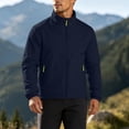 thumbnail image 6 of Zenithor Men's Windbreaker Jacket, Lightweight Full Zip Stand Collar Long Sleeve Outdoor Jacket with Pockets for Hiking Cycling Casual Wear Navy(S-4XL), 6 of 7