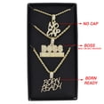 thumbnail image 3 of Deck Your Neck with This Iced Out Selection of Layered Hip Hop Word Pendents on Twisted Rope Chains. Elevate Your Look - Shout Out Your Vibe! - GJM Neck 288 GOLD, 3 of 5