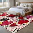 thumbnail image 4 of Large Area Rugs for Living Room Bedroom, Romantic Love 8'x10' Rug Washable Carpet Runner Indoor Outdoor, Valentine's Day Stars Heart Cartoons Beige Non Slip Floor Mats Rug for Kitchen, Patio, 4 of 8