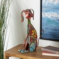thumbnail image 3 of DecMode Eclectic Metal Indoor/Outdoor Multi Colored Dog Sculpture with Floral Design, 12"W x 17"H, 3 of 14