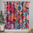 thumbnail image 3 of Boho Floral Blackout Window Curtains, Colorful Mandala Flower Aesthetic Art Living Room Bedroom Decor Insulated Thermal Curtain Darkening Grommet Window DrapesTreatments, 2 Panels 52x84 Inch, 3 of 6