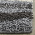 thumbnail image 3 of SAFAVIEH Art Adamina Geometric Waves Shag Runner Rug, Grey/Ivory, 2'3" x 7', 3 of 5