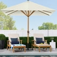 thumbnail image 4 of Best Choice Products 9ft Deep Square Solar LED Lighted Patio Umbrella w/ Woodgrain Pattern, UV-Resistant - Ivory, 4 of 8