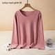 thumbnail image 4 of Minnieouse Ropa interior de fondo para mujer, lencería gruesa cálida para niñas, Tops de capa Base de cuello de manga larga de Color sólido de Ropa interior Rosado METRO Minnieouse AP013747-15, 4 of 6