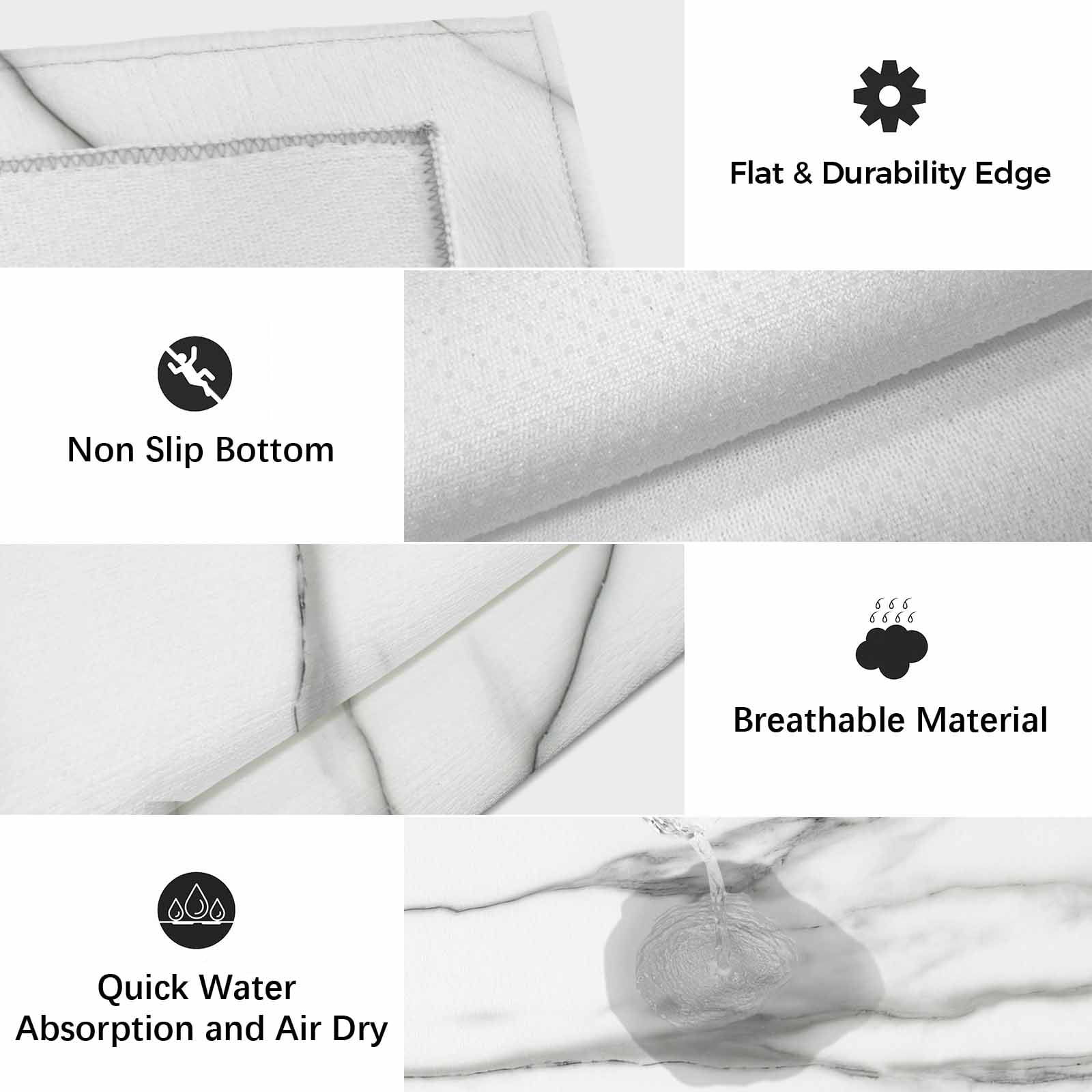 Marble White Outdoor Rug 4x6 Ft, Non Slip Washable Area Rug, Ombre Grey Modern Minimalist Patio Rugs Carpet Runner, Large Floor Mat for Indoor/Outdoor Deck Porch Camping