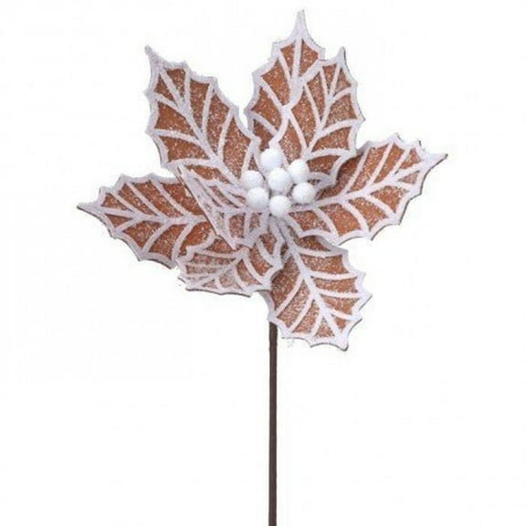 24” Gingerbread Poinsettia Stem