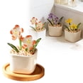 thumbnail image 2 of Personalized Mini Birth Month Flower Pot, Small Ceramic Vase Table Decor with Colorful Floral Design, Cute Indoor Home Desk Decoration for Living Room Office, Mother's Day Gift for Women Mom, 2 of 5