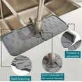 thumbnail image 4 of TFixol Silicone Faucet Mat For Kitchen Sink - Splash Guard, Bathroom Faucet Water Catcher Mat, Sink Draining Pad Behind Faucet, Drip Protector Splash Countertop, Drying Countertop Granite Bar RV(Grey), 4 of 6