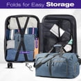 thumbnail image 2 of Fosmon Large Duffle Bag for Travel 65L , 24" Foldable Carry On Travel Bag With Shoe Compartment, Adjustable Shoulder Strap and Padded Handle for Gym Weekender Women and Men , Blue, 2 of 6
