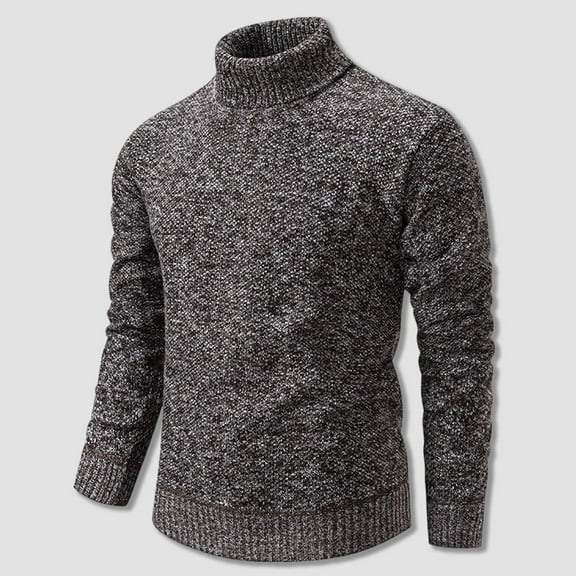 HaoXianJian Mens Mock Turtleneck Long Sleeve Pullover Sweaters Fashion Knit Sweater Stylish Knitwear Midweight Casual Ribbed Sweaters