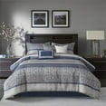 thumbnail image 2 of Madison Park Rhapsody 7-Piece Polyester Jacquard Comforter Set in Navy Finish, 2 of 16