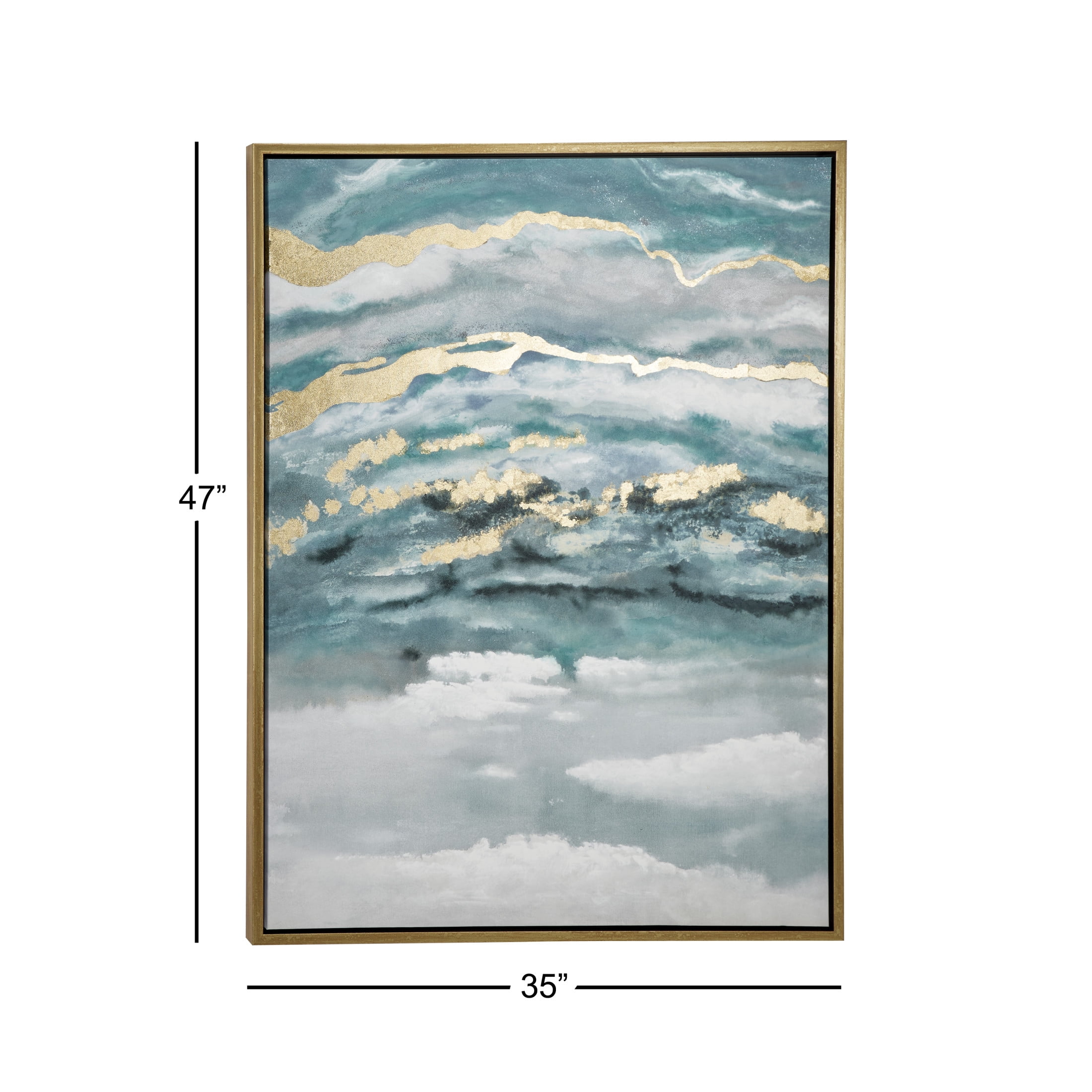 36" x 48" Enlarge Slice Geode Framed Wall Art with Gold Frame, by DecMode