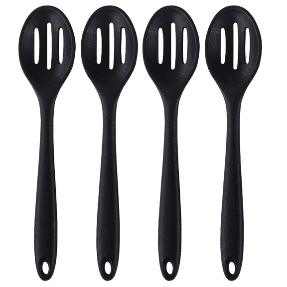 4 Pieces Silicone Slotted Spoons Silicone Nonstick Mixing Spoon Heat Resistant for Baking, Serving and Stirring