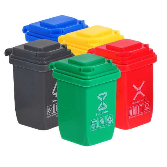 AURARMLET Mini Waste Basket Simple Design Assorted Color 5Pcs