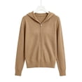 thumbnail image 5 of BUIGTTKLOP Women's Zip up Hoodies Sweater Jacket Zipper Long Sleeve Hooded Sweaters Jacket with Pockets, 5 of 8