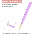 thumbnail image 4 of Fiber Tip Lash Tweezers,Non-Slip Tip Volume for Mega Volume Curved Boot Angled Tips Eyelash Tweezers For Fans Lash Applicator Tool, 4 of 5