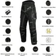 thumbnail image 6 of Defy Sports Motorcycle Pants for Men Biker Dual Sport - Riding Pants All-Weather - Removable CE Armored, W-30" INS-34", 6 of 8