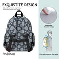 thumbnail image 5 of Blue White Floral Pattern Backpack for School,Cute School Bag,Schoolbag with Adjustable Shoulder Straps & Padded Back,15.25"x11.5"x5.25", 5 of 5