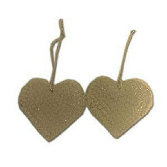 Pair Diamond Faux Encrusted Heart Ornaments