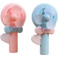 thumbnail image 1 of 2pcs Cartoon Cooling Fans Portable Fan with Cartoon Handheld Fan Pocket Household Without Battery Fan for Outdoor Camping Travel Home and Office, 1 of 5