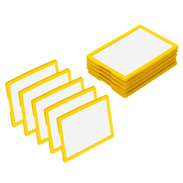 Uxcell 10 Pcs Soportes Magnéticos para Etiquetas, 4 x 2.8 Pulgadas con Tarjetas de Papel y Protectores