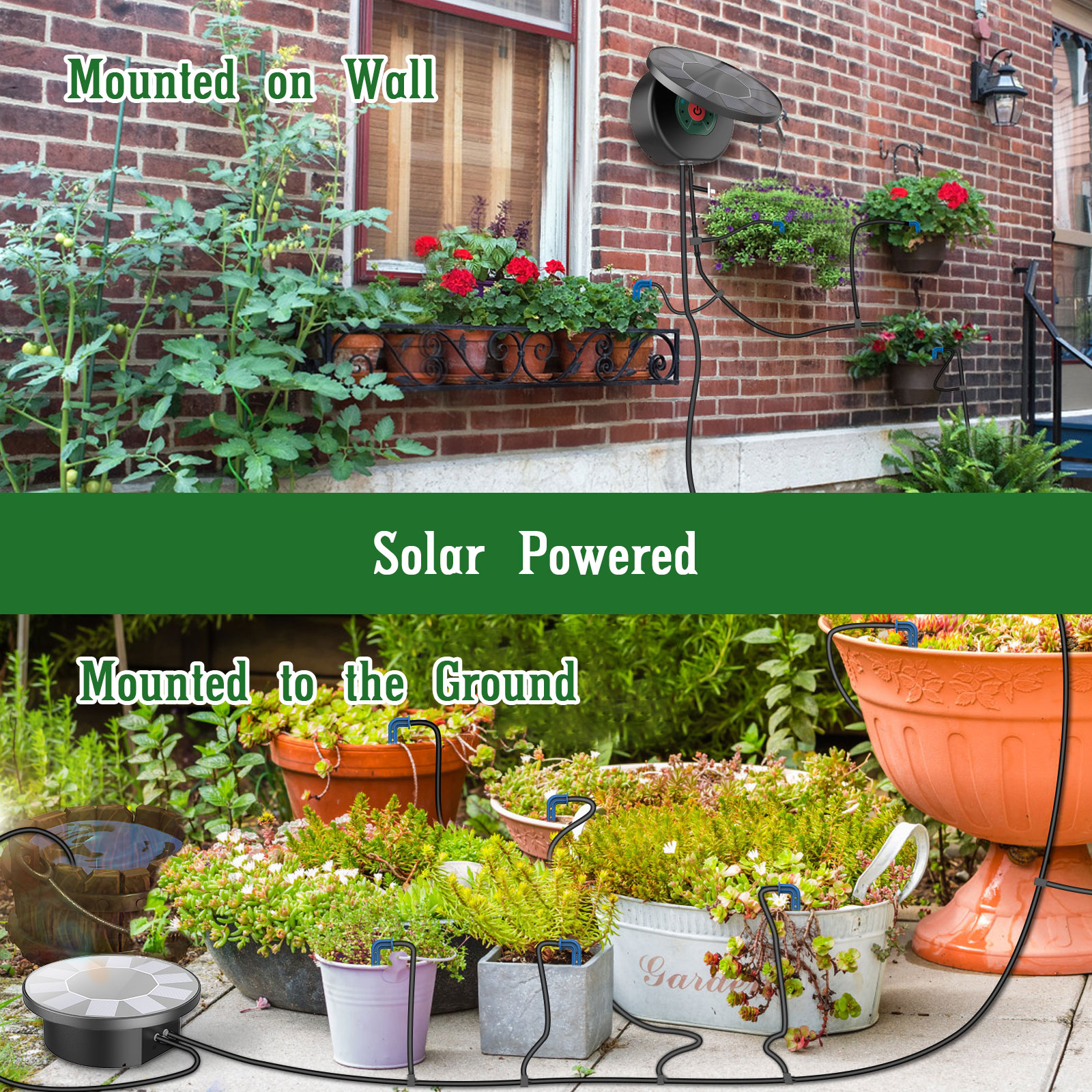 Solar Automatic Drip Irrigation System Kit, DIY Irrigation System for Garden Outdoor/Indoor Gardening System, Plant Watering System Drip Irrigation System, 9 Timing Modes with Anti-Siphon Set Brand: T