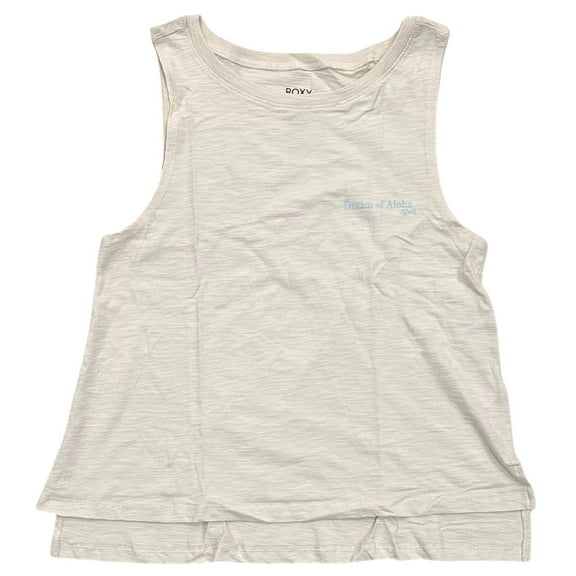 Roxy Women's Tank Top Dream of Aloha Cotton Slub Jersey Muscle Tee T-Shirt Top (X-Small, Sand (Beige))