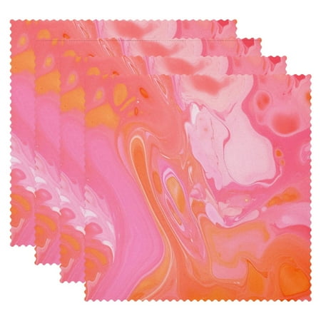 

Placemats Set of 4 Table Placemats for Home Holiday Party Abstract Texture Watercolor Orange