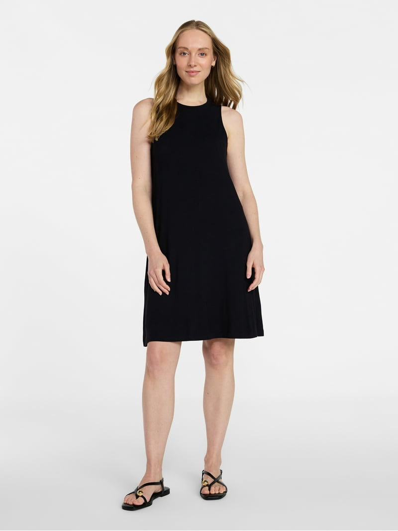 Time and Tru Womens Sleeveless Knit Swing Dress, Sizes Xs-xxxl