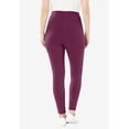 thumbnail image 2 of Woman Within Plus Size Tall Stretch-Cotton Knit Pull-On Leggings, 2 of 4