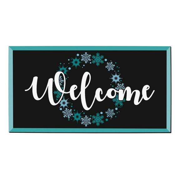ThisWear Winter Doormat Welcome Decor Holiday Party Supplies Snowflake Welcome Mat Snow Doormat Multi