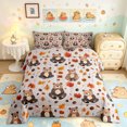 thumbnail image 2 of Manfei Cute Fall Bear Full Size Comforter Sets, Autumn Maple Leaf Bedding Comforter Set, Gray Tan, Reversible, 3-Piece, 1 Comforter and 2 Pillowcases, 2 of 7