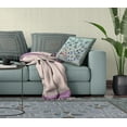 thumbnail image 5 of Glory of Flowers Peacock Throw Pillow in Light Green Aqua Brown 16x16, 5 of 5