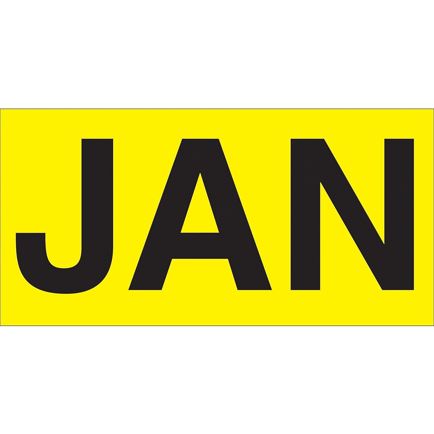 Tape Logic Months of the Year Labels 'JAN' 3' x 6' Fluorescent Yellow 500/Roll DL6702