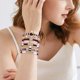 thumbnail image 3 of Pulsera de fútbol de capa apilable brazalete de cristal del corazón de la letra de la amistad pulsera de estiramiento conjunto de pulseras (B E), 3 of 5