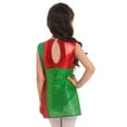 thumbnail image 3 of Yartina Kids Girls Striped Sequins Dance Dress Sparkly Christmas Party Princess Performance Jumpsuit Red 16, 3 of 7